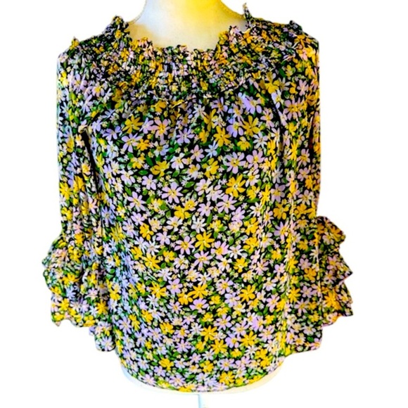 CeCe ladies floral top long sleeve size, medium, blind lightweight - Picture 1 of 15